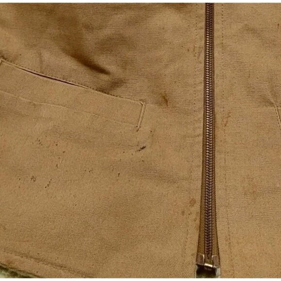Carhartt Vest Tan Sherpa Lined Mens Size Large Tall Made In USA Vintage - Picture 7 of 7